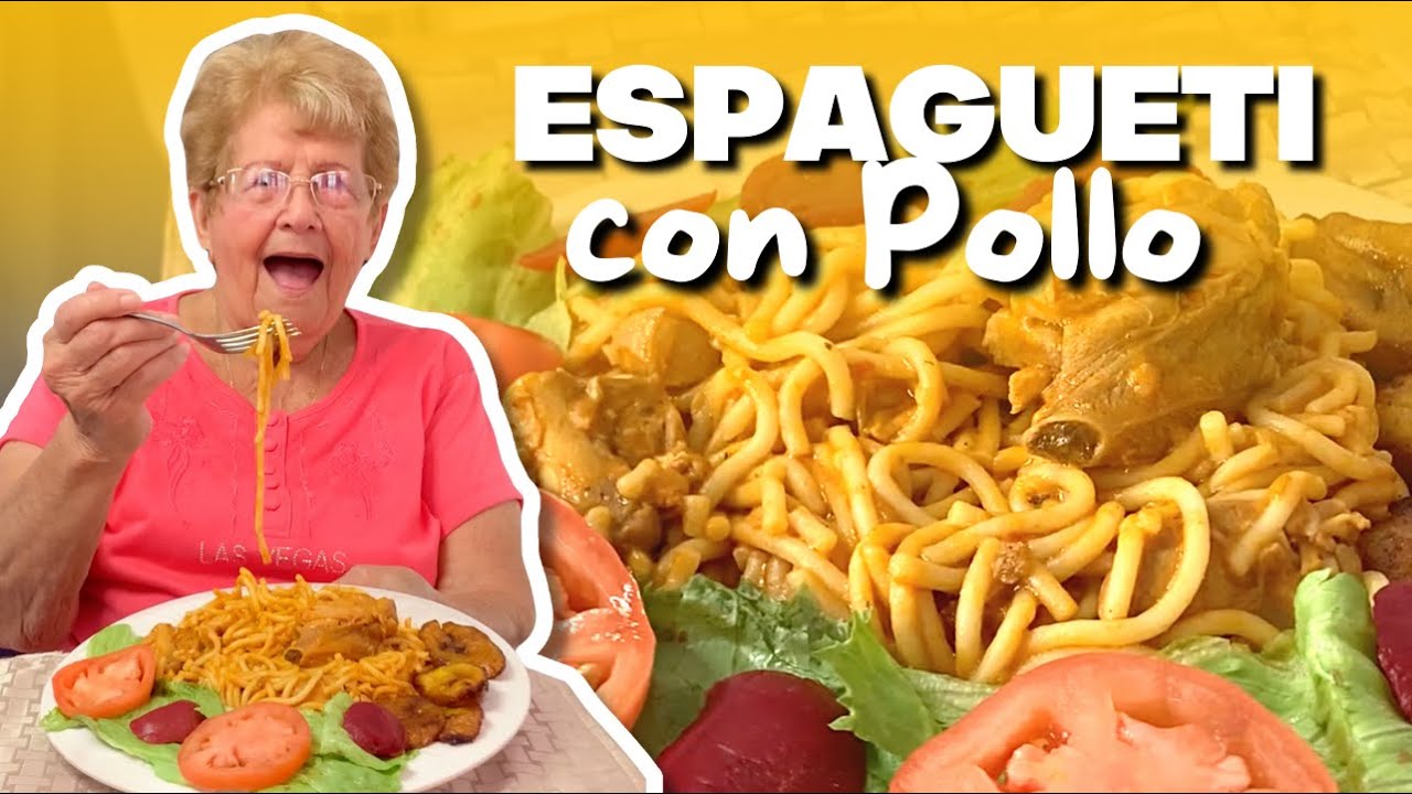 ABUELA HACIENDO ESPAGUETI CON POLLO