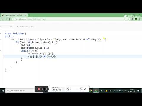 832. Flipping an Image  || LEETCODE SOLUTION || IN C++ || DATA STRUCTURE AND ALGORITHM