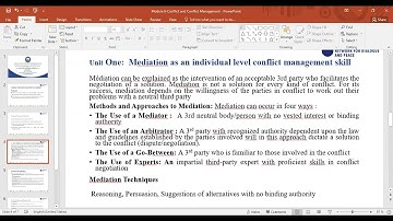 Video Module 8 Conflcit and Conflict Management