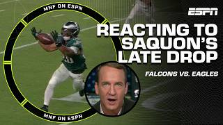 Celebrity Peyton Manning is DUMBFOUNDED by Saquon Barkley's late drop that led to Falcons' win 😮 | ManningCast Profile