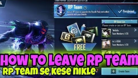 how to leave rp team | rp team exit kese kare | rp team se kese nikle | leave rp team