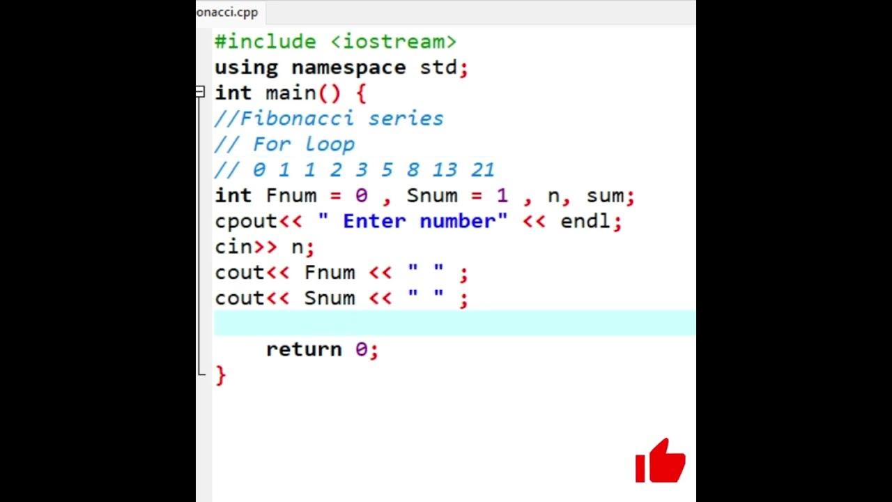 C++ Program To Print Fibonacci Serries| #for_loop Control statement| # ...