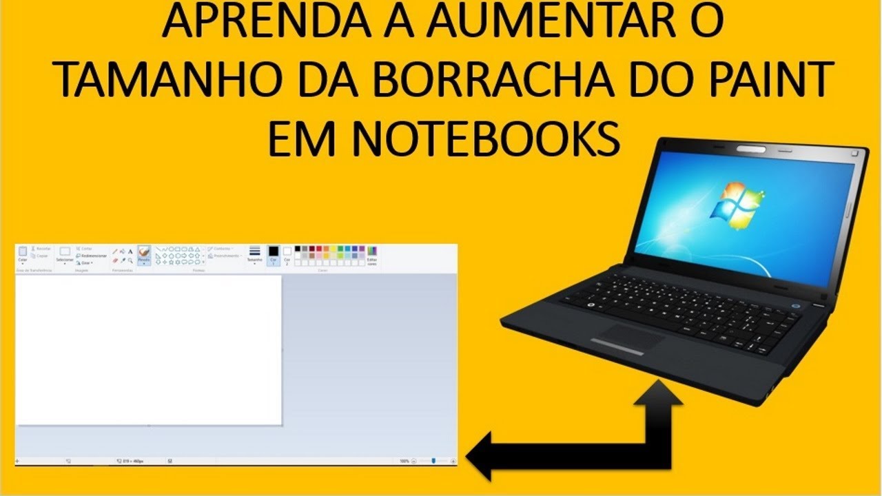 Aprenda a aumentar o tamanho da borracha do Paint em notebooks YouTube