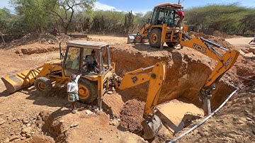 JCB 3D vs 3DX Breaker and Bucket Loading Truck New Bridge Foundation Dig | jcb video