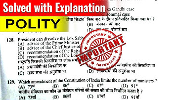 HPSSC POLITY PREVIOUS YEAR QUESTIONS FOR JOA/CLERK/SUB INSPECTOR IMPORTANT MCQ for HPSSC Hamirpur