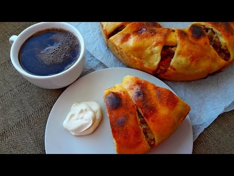 Видео рецепт Вкусный пирог с капустой и мясом