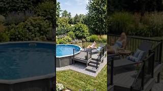 This backyard pool transformation is unbelievable! 🌿💙 || Craftora AI #ytshorts
