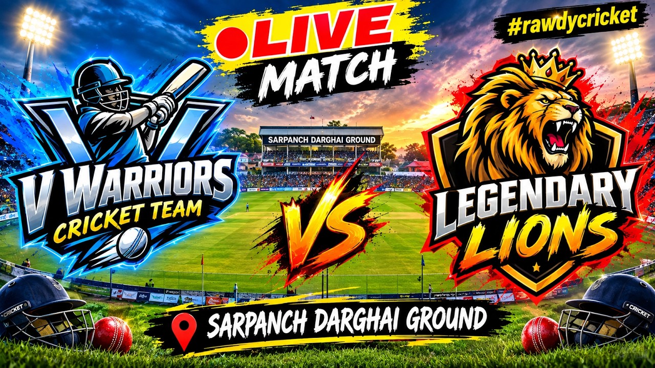 🔴V Warriors Cricket Team Vs Legendary Lions  Live Match Sarpanch Darghai Ground #rawdycricket