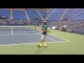 Tomic does a forehandtoforehand drill