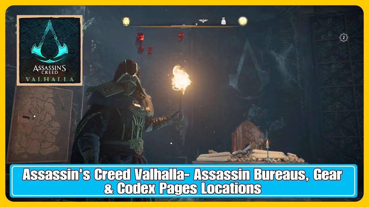 Assassin's Creed Valhalla Assassin Bureaus, Gear and Codex Pages YouTube