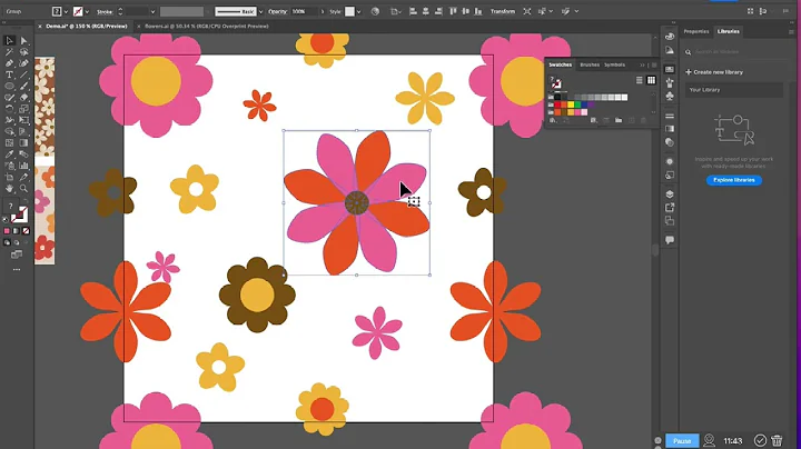 Creating a Tossed Seamless Pattern in Adobe Illustrator for Print and Surface Design