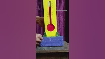 Diy thermometer 🤒 science project created with cardboard and thermacol #diy #art #project #shorts