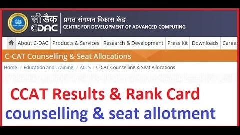 Check official CCAT CDAC Result  2023 | Admit card Declared Online with Counseling selection center.