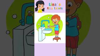 Wash your hands song 🎨 Kids Art Coloring | #KidsSongs #Shorts #Coloring #NurseryRhymes #artforkids