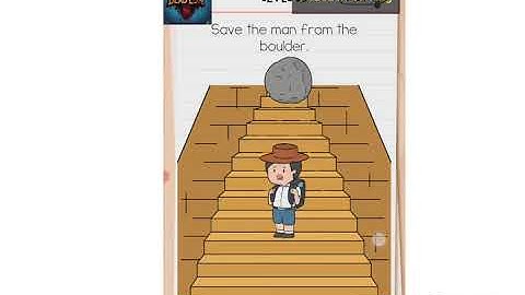 Brain Test All Star IQ Boost Level 53 Save The Man From The Boulder. Walkthrough