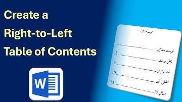 How to Change the Text Direction from Right to Left (RTL) in the Table of Contents in MS Word