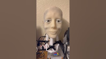 Inmoov’s I2 head fully assembled with silicone skin and showing random gestures