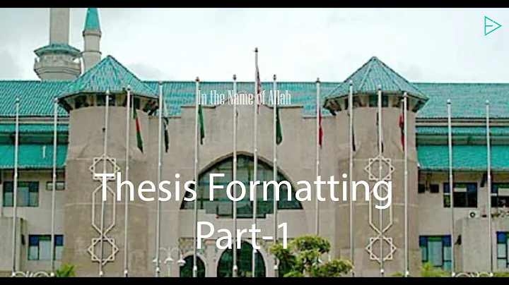 Thesis Formatting Guidelines Part 1