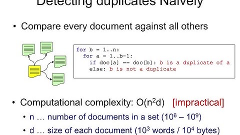 LSH.2 Duplicate detection: naive approach