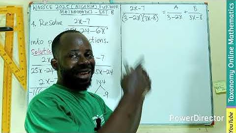 Question 4 | WASSCE 2025 (Nigeria) Further Mathematics | Rational Function into Partial Fraction