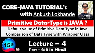 Lecture 4 Default value of Primitive Data Type in Java | Part 6 | Mr Lokhande | Ankush Lokhande