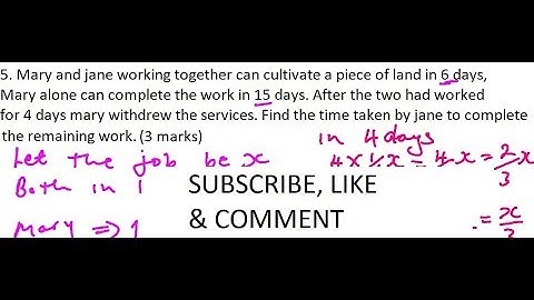 QUESTION ON RATE OF WORK