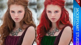 Photoshop - มาเปลี่ยนสีผม สีชุดกันเถอะ เทคนิคเปลี่ยนสีภาพง่ายๆ ใครก็ทำได้ | JackiePixart screenshot 5