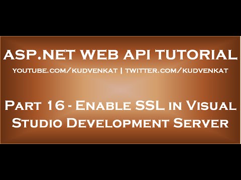 Video: Visual Studio'da SSL sertifikatini qanday yoqish mumkin?
