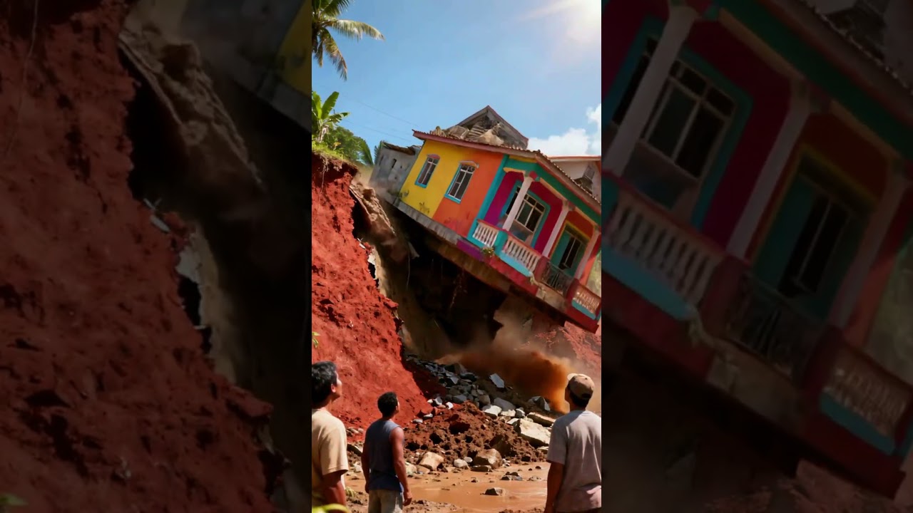 Cliff Erosion to House Collapse — Wait for the Final Break 