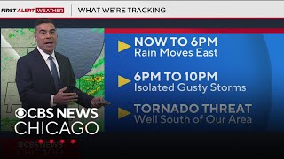 Severe storm risk moves south, evening isolated storm possible