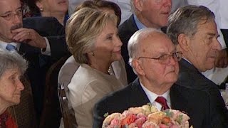 Trump honors Clintons during luncheon remarks