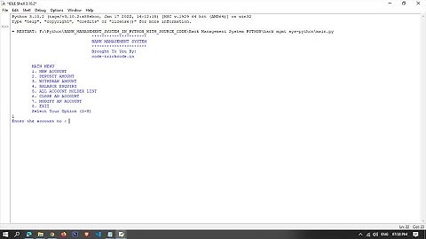 Simple Bank Management System Project in Python With Source code