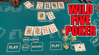 WILD 5 Poker! We Discovered An AWESOME New Table Game! BIG Winning Session! screenshot 5