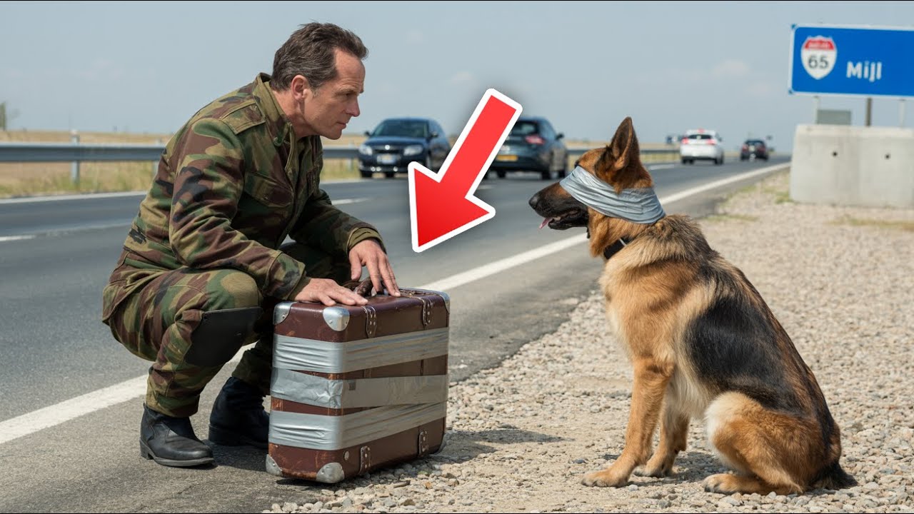 Marinier vindt geblinddoekte Duitse herder die een koffer bewaakt… het einde maakt je aan het huilen