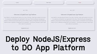 Deploy Node JS Express Application to DigitalOcean App Platform