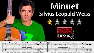 Minuet by Silvius Leopold Weiss | Classical Guitar Tutorial + Sheet & Tab