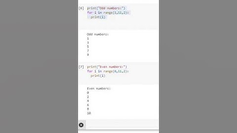 Two line code for printing even and odd numbers😇😇