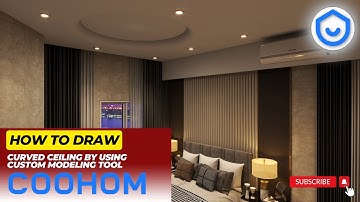 Coohom Tutorial | Curved Ceiling with Advanced Tool | English Subtitles