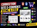 Correction complète d’un projet HTML/CSS e-commerce : Git, structure, SEO, responsive...