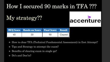 TFA Accenture | How to appear in TFa?
