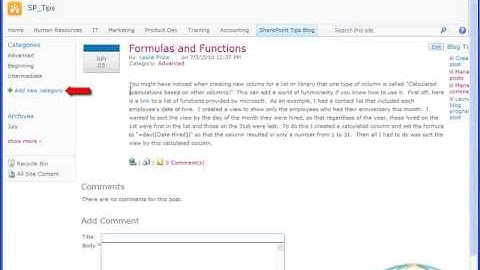 Working with Blogs in SharePoint 2010