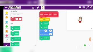 How to make a square on PictoBlox #subscribers