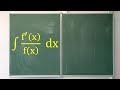 Integral f'(x) / f(x) • Analysis