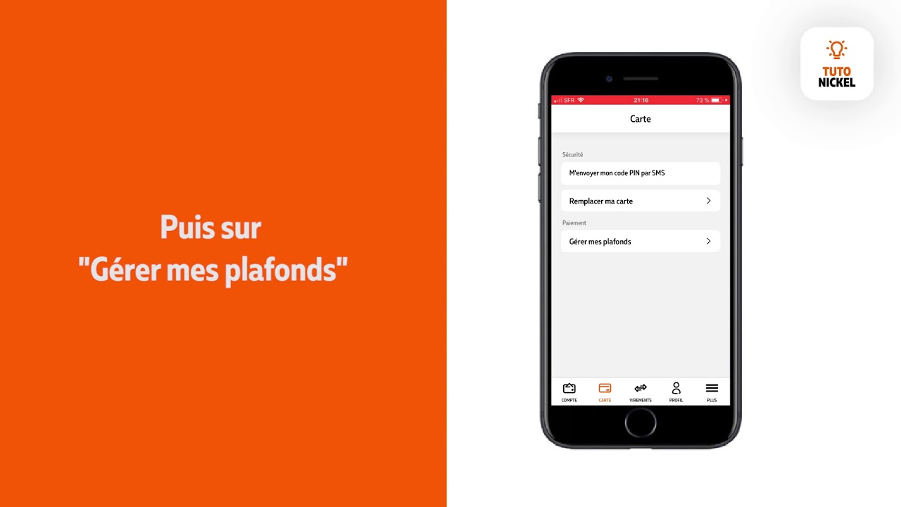 Tuto Nickel - Comment gérer mes plafonds sur mon application ?