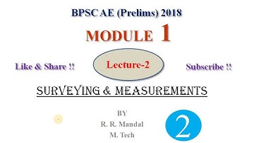 BPSC||AE||Prelims Module 1 Lect 2 : Chain surveying