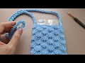 Diy tutorial crochet phone bag  shell stitch pattern