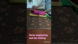 saree prepleating and boxfolding#shilpashome #sareedraping