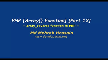 Module 12: array_reverse Function