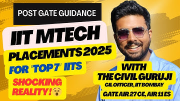 IIT M.Tech Placements : Branchwise analysis for top 7 IITs #iit #mtech #placement @TheCivilGuruji