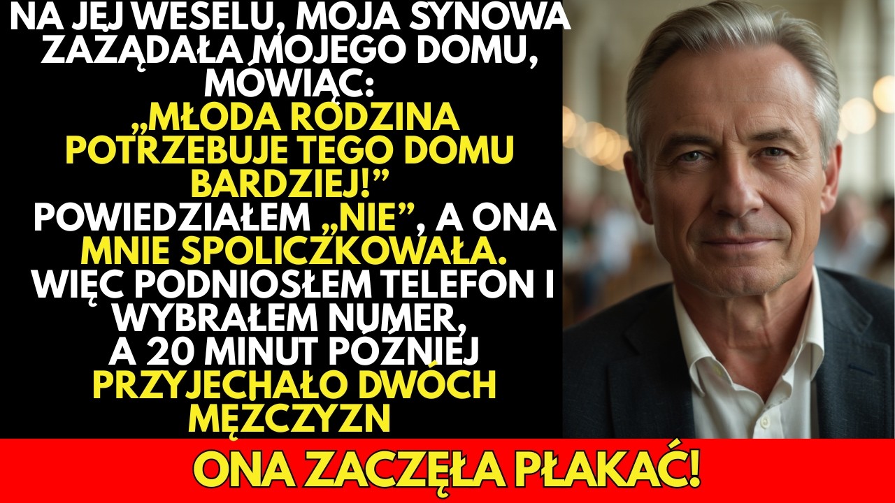 Moja SYNOWA upokorzyła mnie na własnym weselu. Więc podniosłem telefon i wybrałem numer.